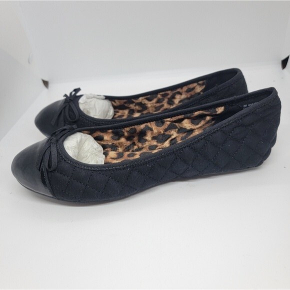 MIA Marjorie black quilted Ballet flat shoes size 8M Bow Closed toe C19564A - Picture 5 of 10